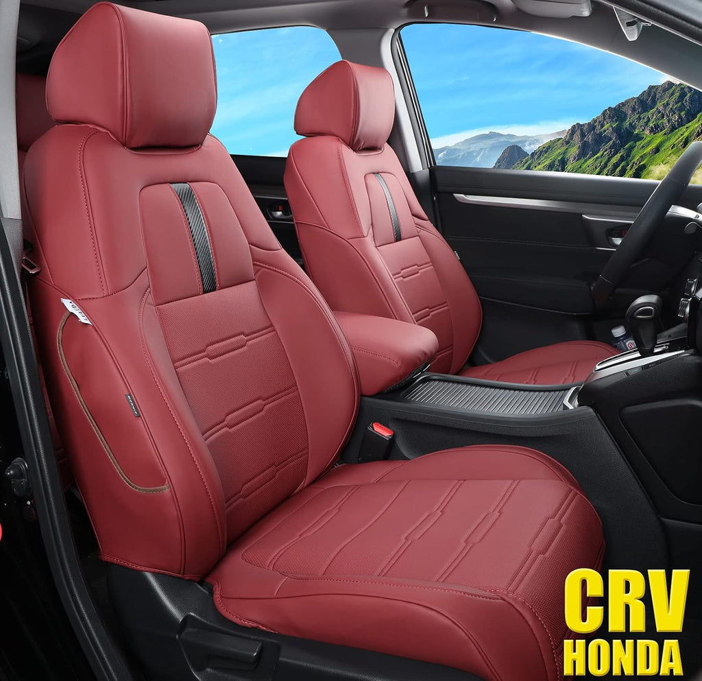 Custom Fit Waterproof Faux Leather Car Seat Covers Full Set O4726