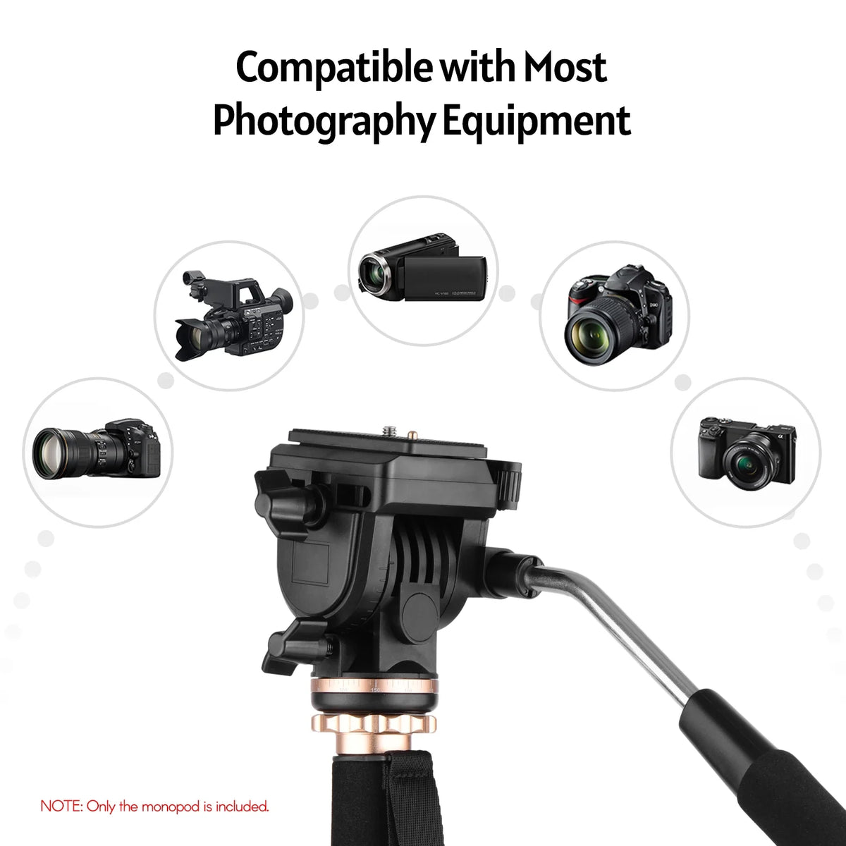 Aluminum Alloy Photography Monopod Stand with Detachable Tripod Base and Carry Bag K69504