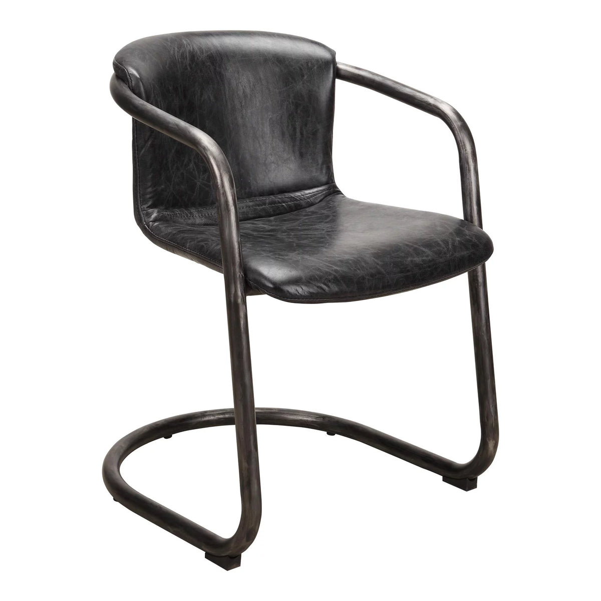 Onyx Black Leather Dining Chair Set Of Two E53457