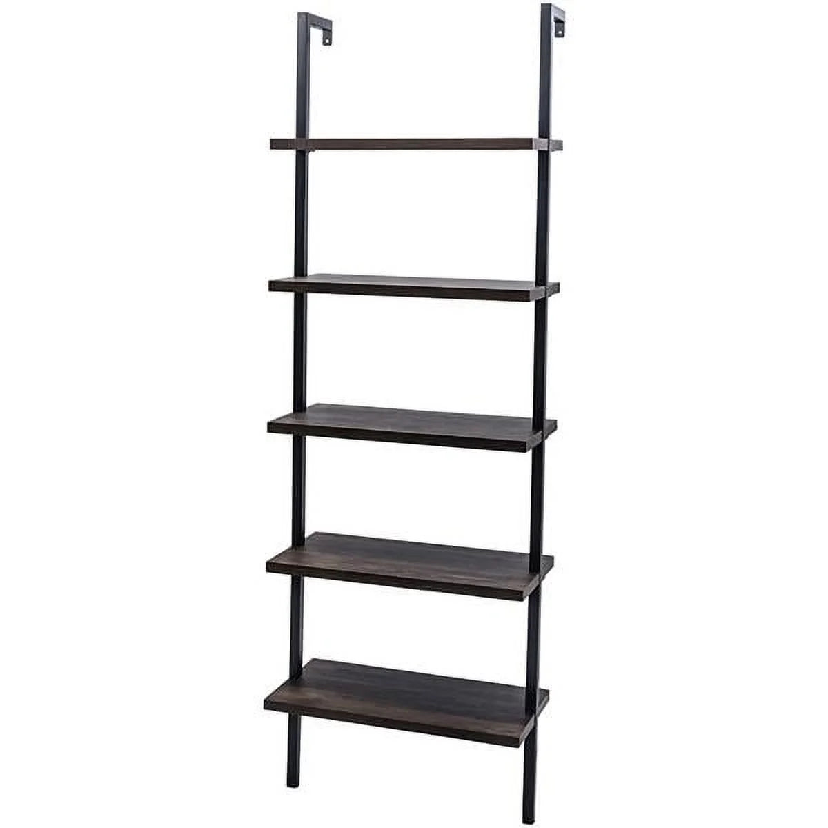 5-Shelf Wood Ladder Bookcase with Metal Frame N442319