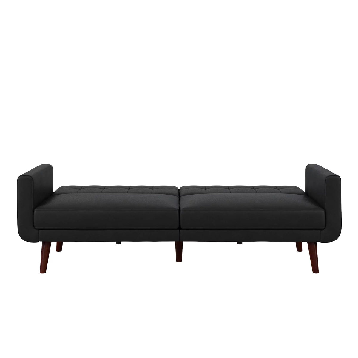 Black Faux Leather Futon U91122