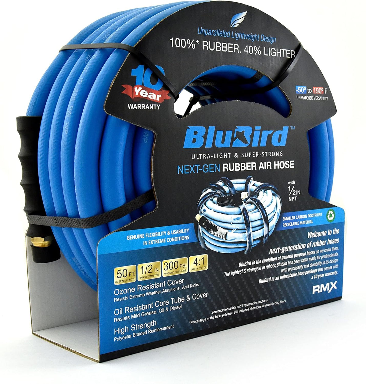Rubber Air Hose, 300 PSI, Pack of 2 N68400