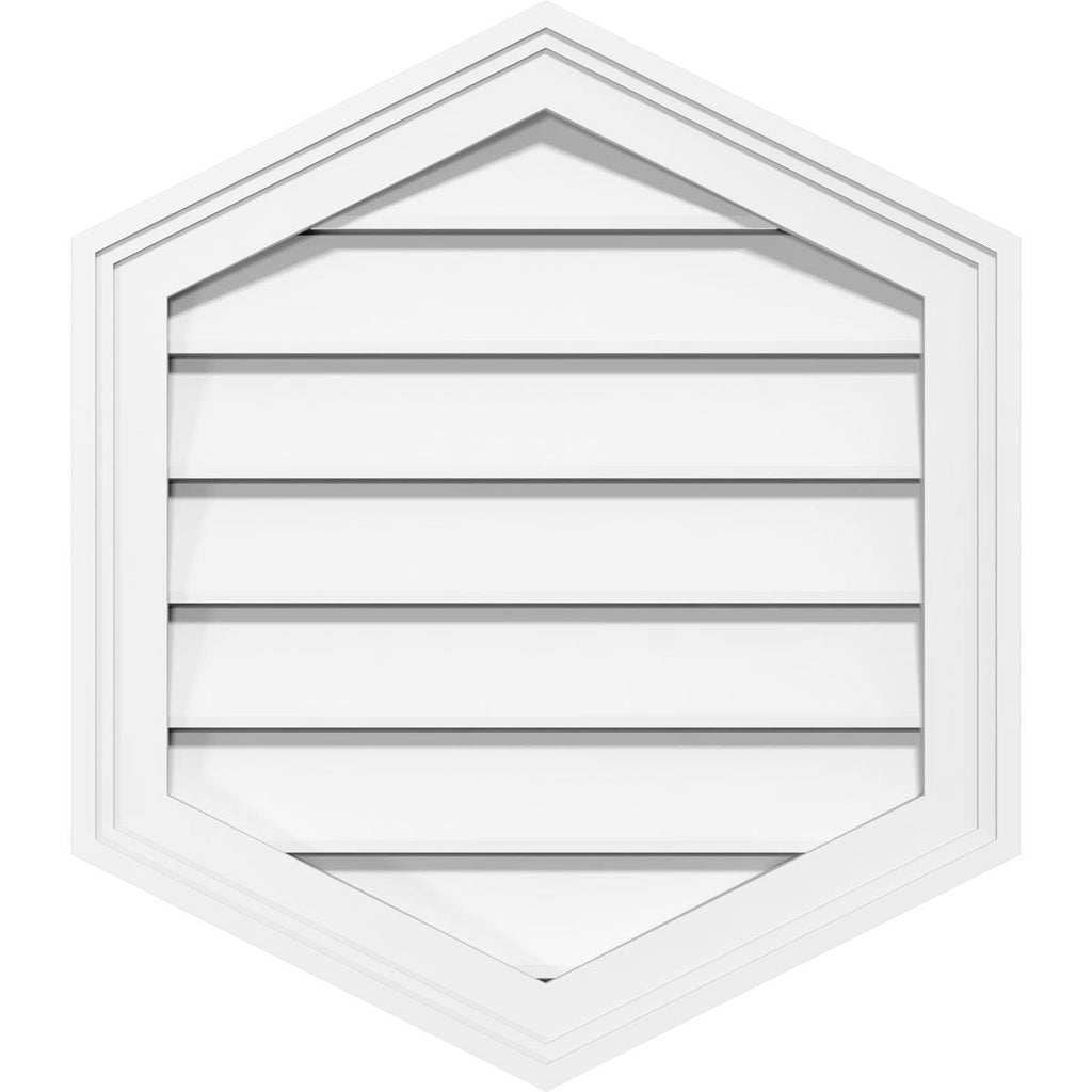 42x22W x 32x22H Vertical Peaked Surface Mount PVC Gable Vent U521738