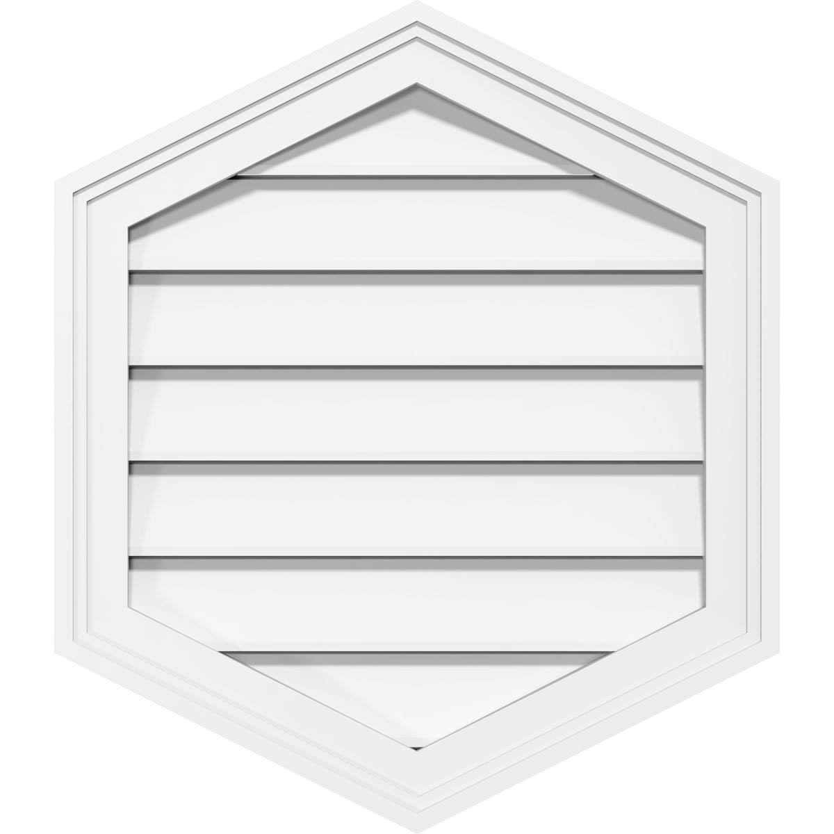 42x22W x 32x22H Vertical Peaked Surface Mount PVC Gable Vent U521738