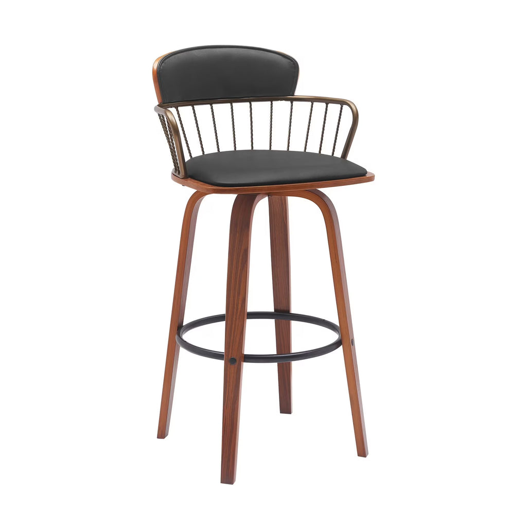 Black Faux Leather Barstool Chair A894