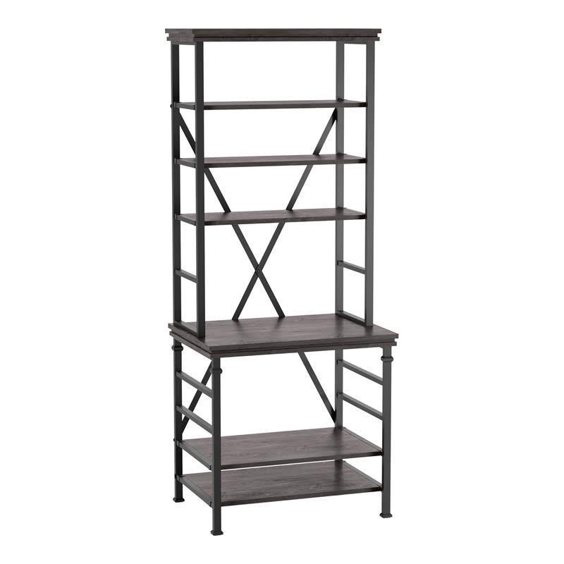 Industrial Metal 6-Shelf Bookcase Z956