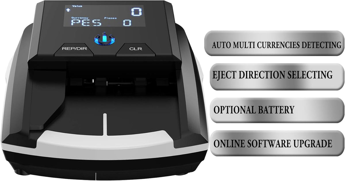 Automatic Counterfeit Bill Detector with Ultraviolet, Magnetic Ink, IR Technology X199128