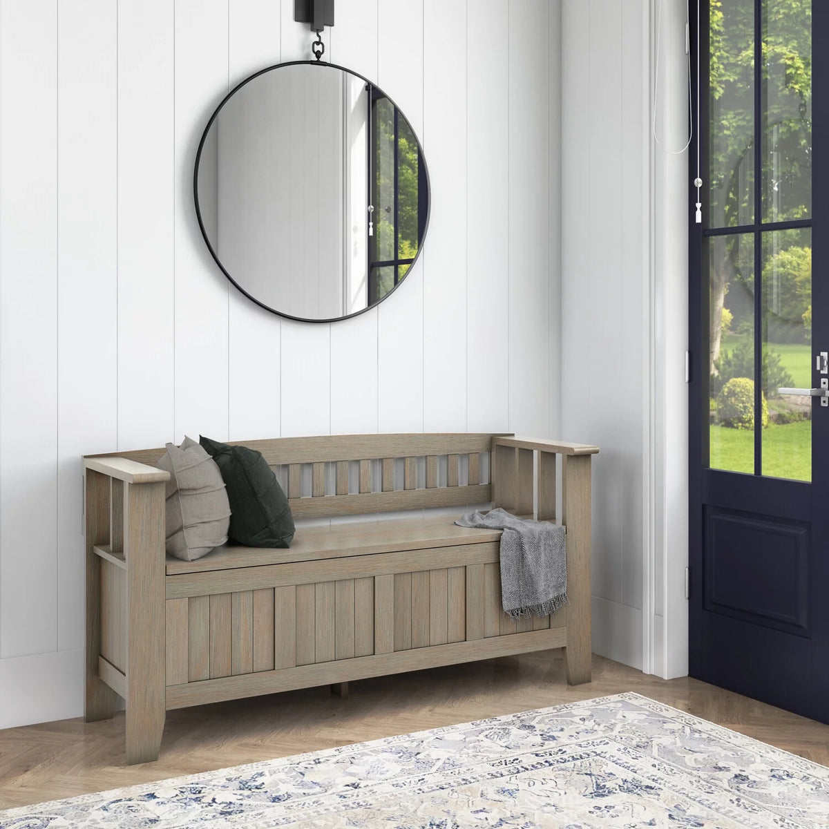 Solid Wood 48 inch Wide Storage Bench G151413