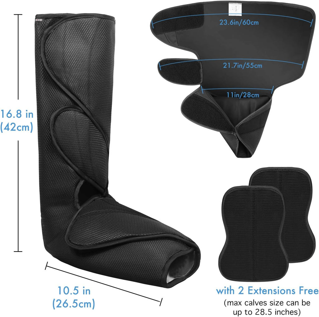 Leg Massager with Portable Handheld Controller - 2 Modes & 3 Intensities (Black) B667024