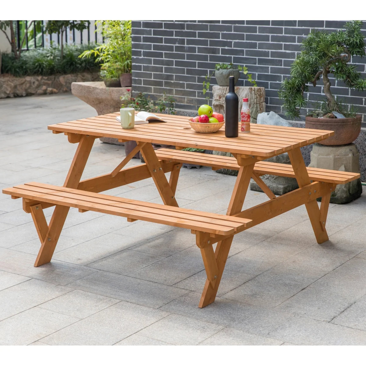 Wooden 6-Person Picnic Table N2819