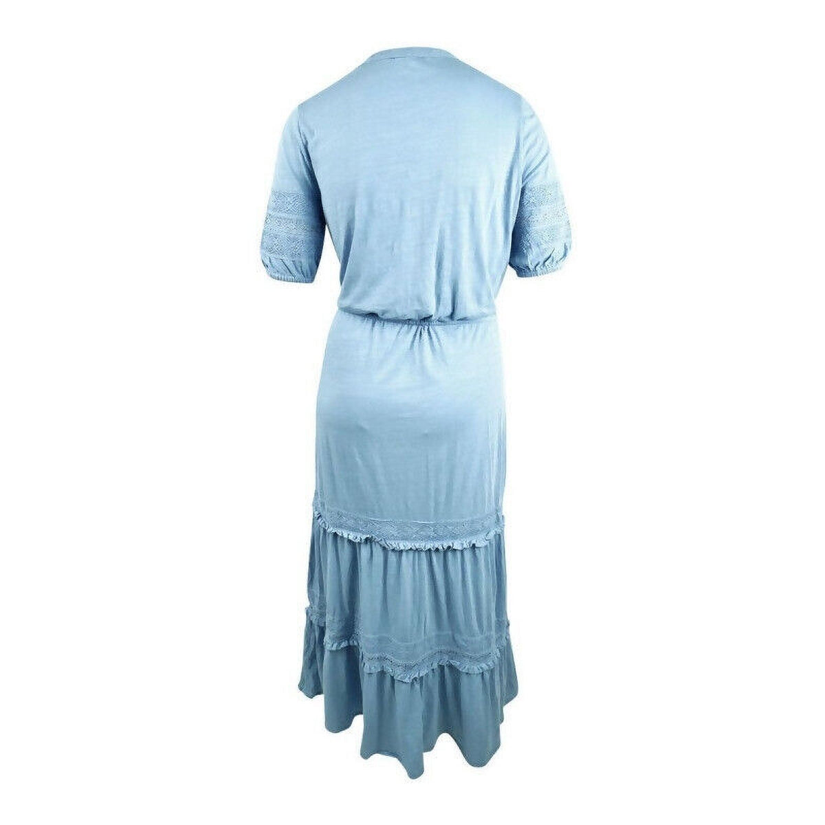 Blue Maxi Lace Trim Dress Z96795