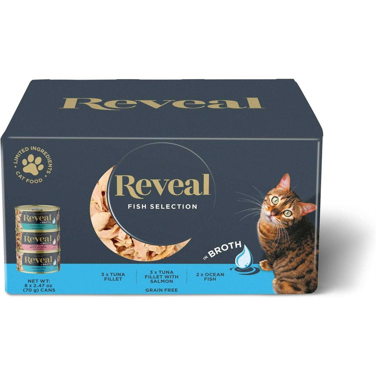 Natural Wet Cat Food Fish Variety Pack in Broth W96327