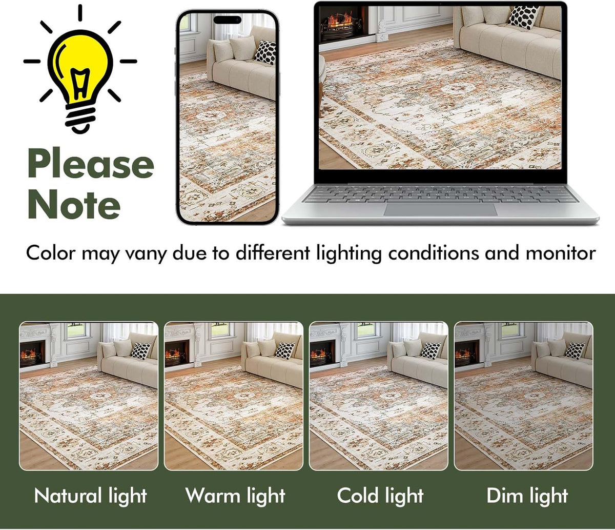 9x12 Washable Low-Pile Area Rug B92450