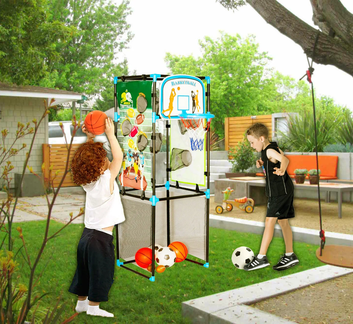 4 in 1 Basketball Football Baseball Soccer Game Set K585184