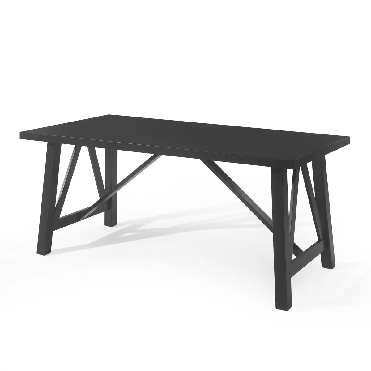 Black Farmhouse Wood Dining Table U4576