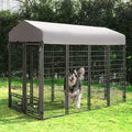 Outdoor Dog Kennel with Feeding Door and Cover O426140