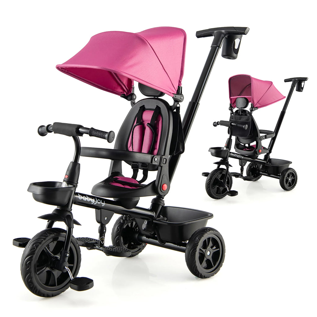 4-in-1 Toddler Tricycle with Adjustable Push Handle G6411