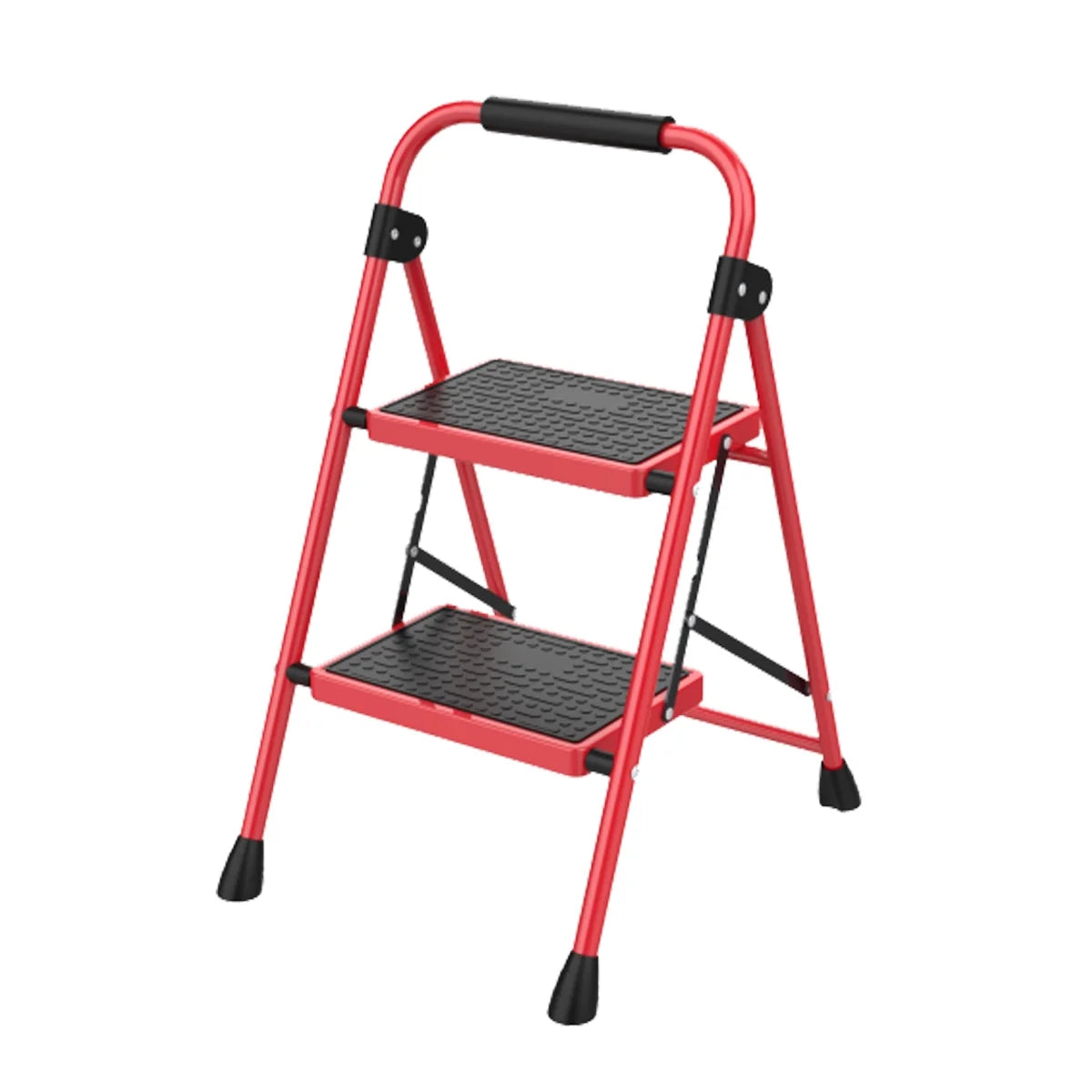 2 Step Stool Folding Step Ladder Non-slip White P291626