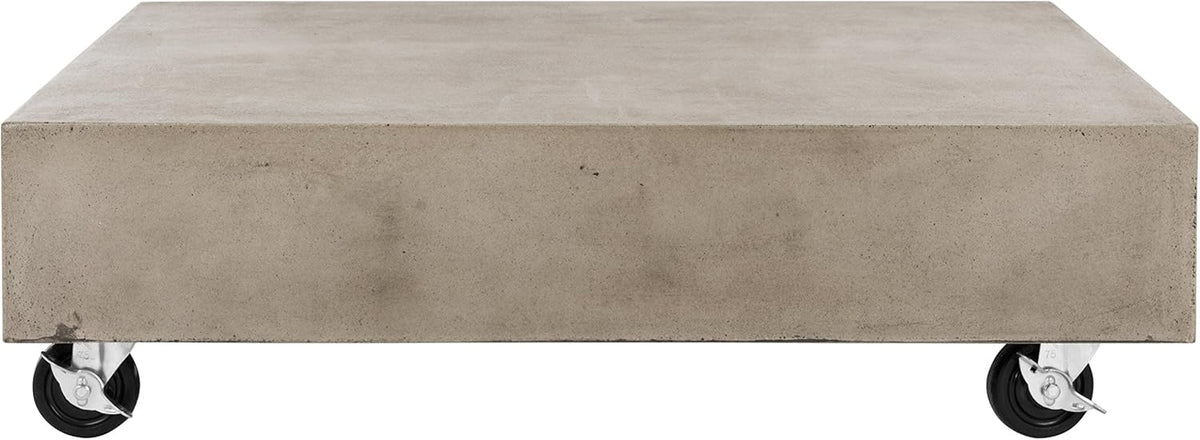 Dark Grey Concrete Coffee Table with Caster Wheels O606944