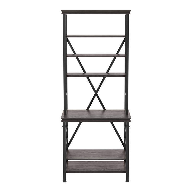 Industrial Metal 6-Shelf Bookcase Z956