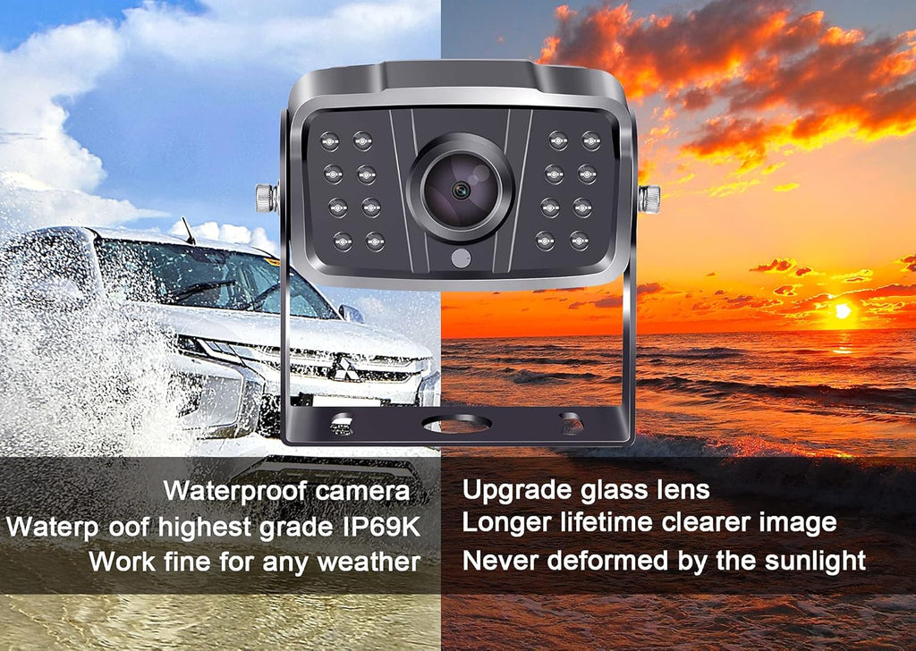 Wireless Backup Camera HD 1080P 2 Rear View Cameras 7 Inch DVR Monitor System C47145