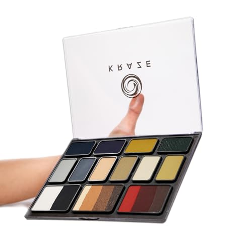 12 Color Water Activated Face Paint Palette with 2 Brushes M342155