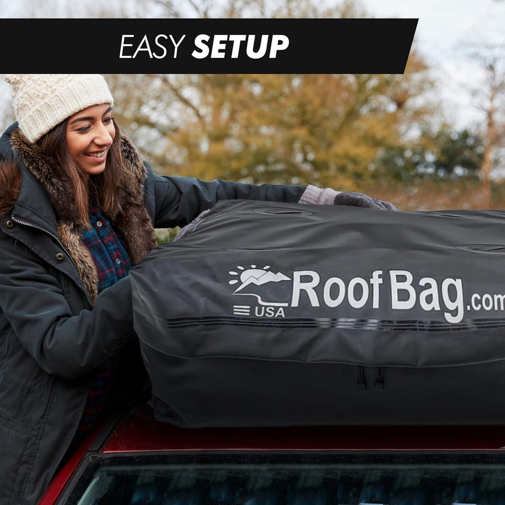 Waterproof Rooftop Cargo Bag with Straps and Storage Bag F80535