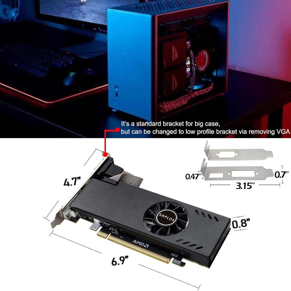4GB GDDR5 Low Profile Graphics Card D614
