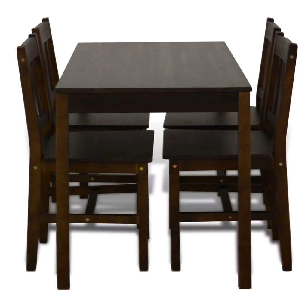 Wooden Dining Table with 4 Chairs Brown C59345