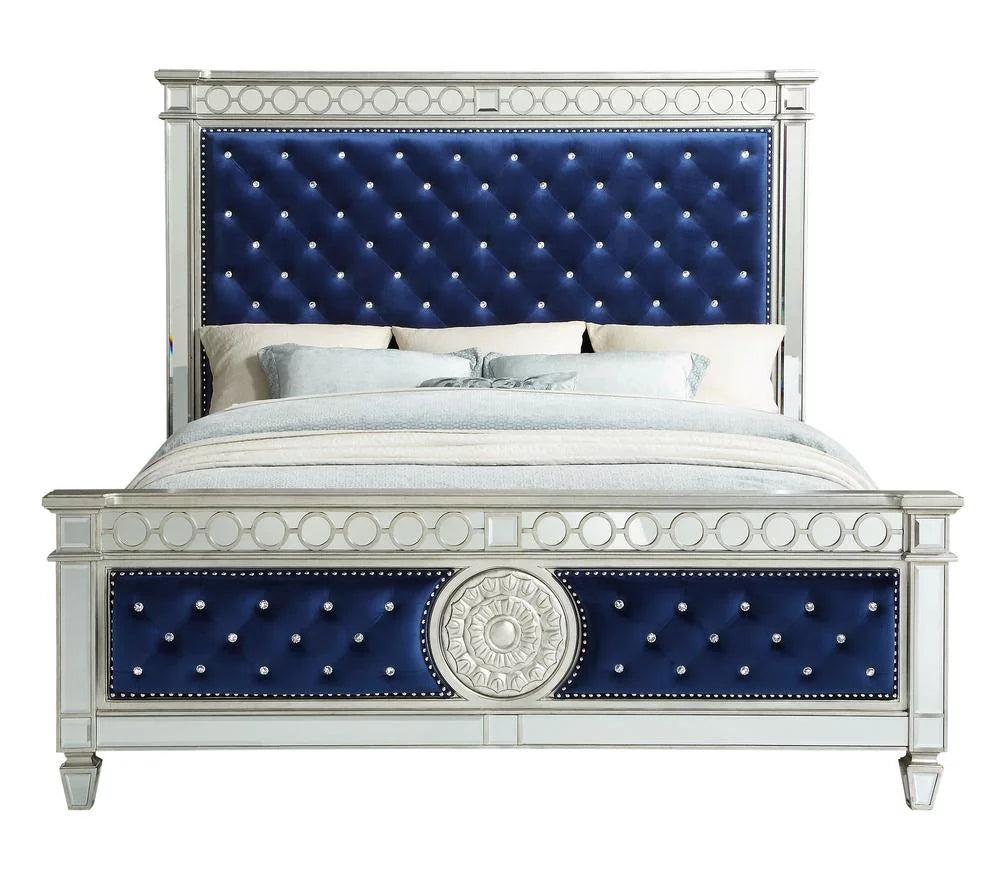 Blue Velvet Eastern King Bed Z750