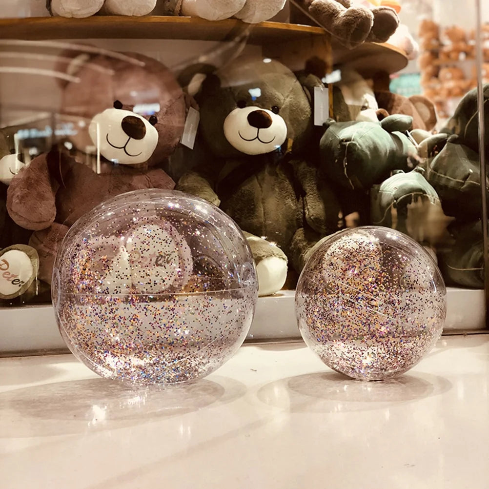 4pcs Glitter Sequin PVC Inflatable Beach Balls with Pumps F291