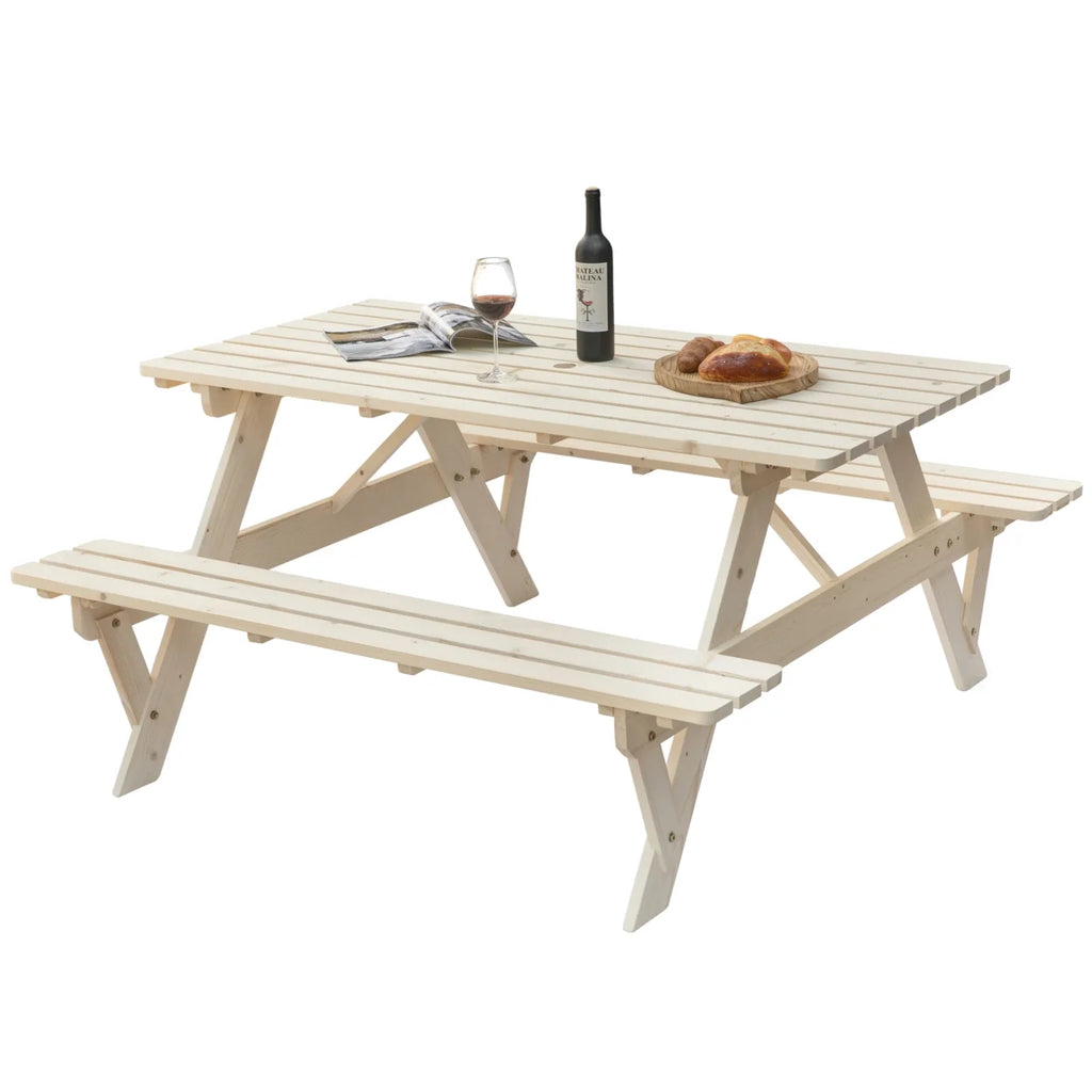 Wooden 6-Person Picnic Table N2819