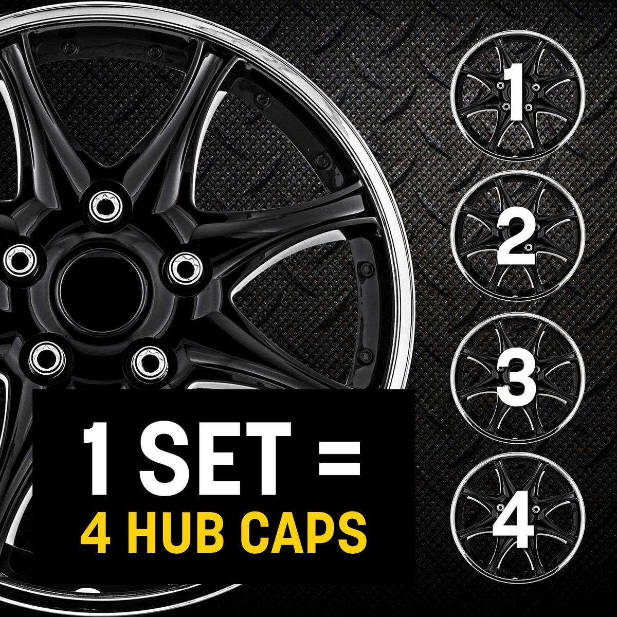 Matte Black Wheel Cover 17" Set of 4 S279561