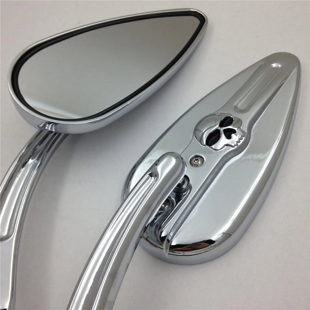 Skull Flame Side Mirrors chrome P33584