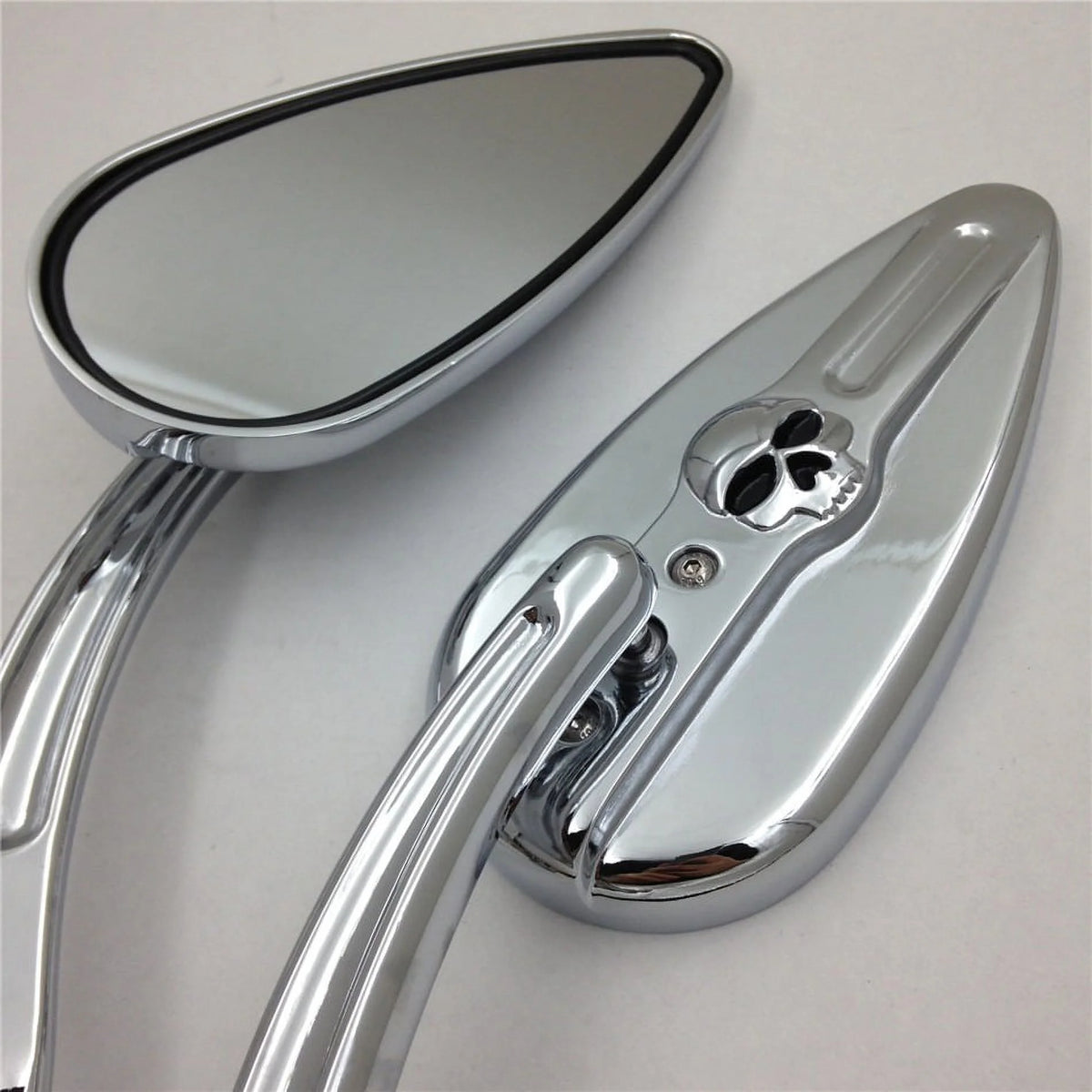 Skull Flame Side Mirrors chrome P33584