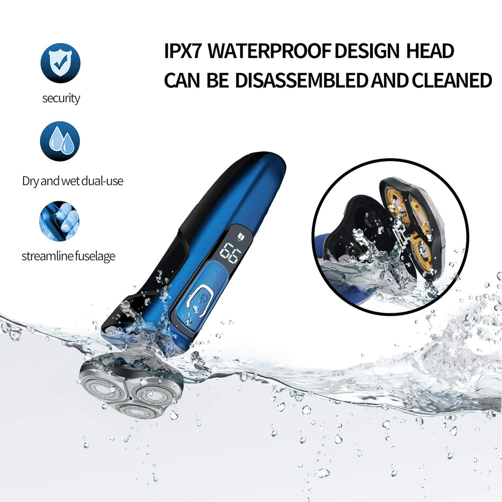 4 in 1 Electric Razor with Nose Hair Trimmer, Beard Trimmer, and Facial Cleaning Brush P525