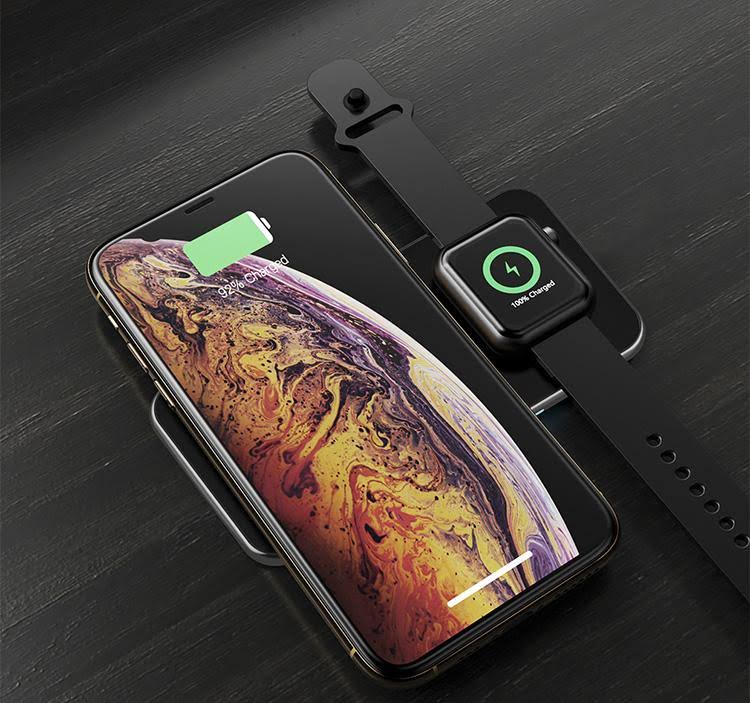 Black 3-in-1 Glass Wireless Charge Pad F450089