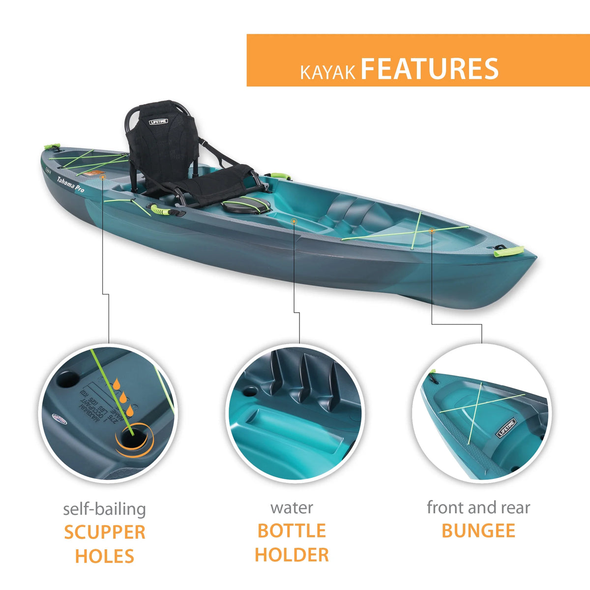 10 ft Sit-on-Top Kayak, Aurora Fusion Blue Z20479