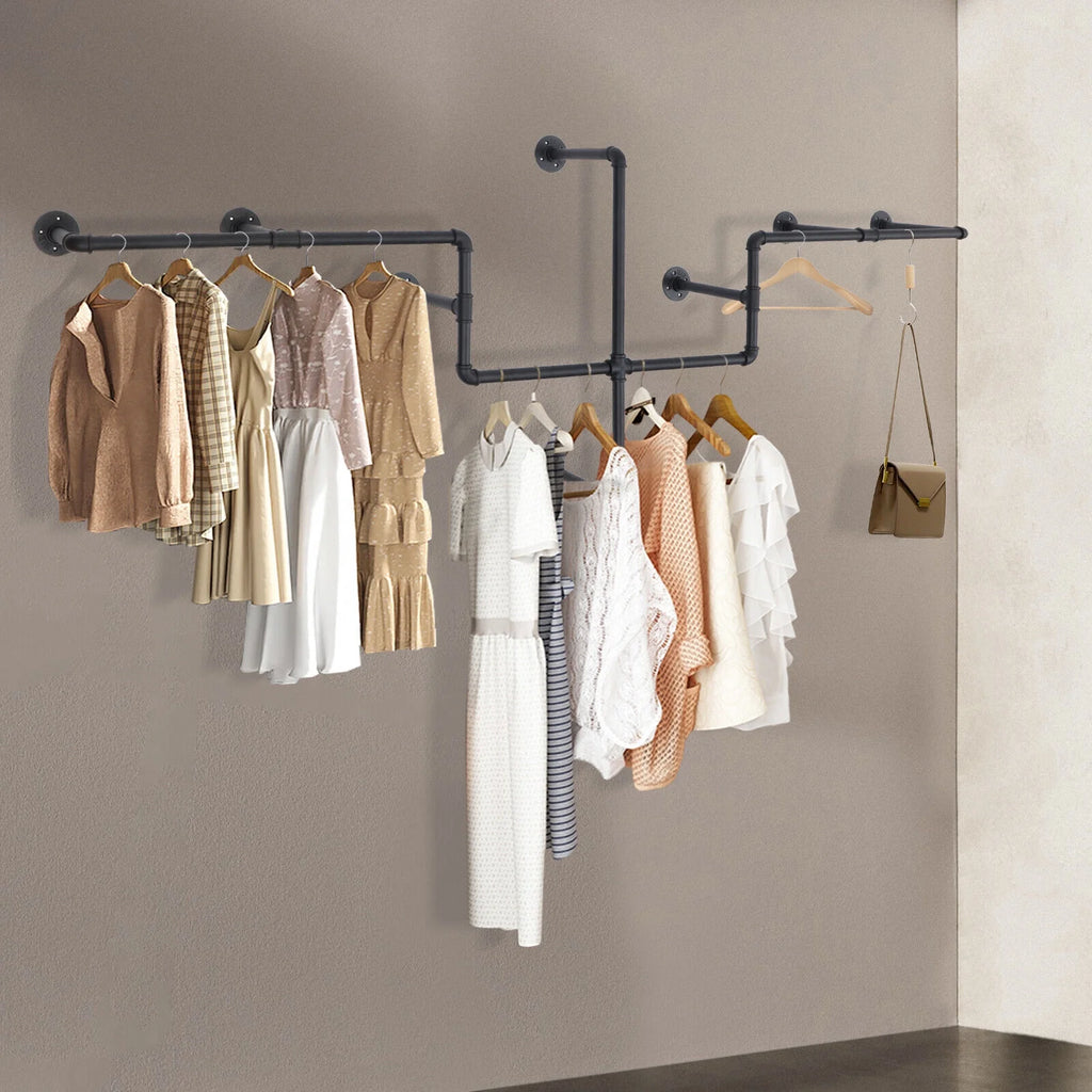 Black Wall Mounted Clothes Rack J53648