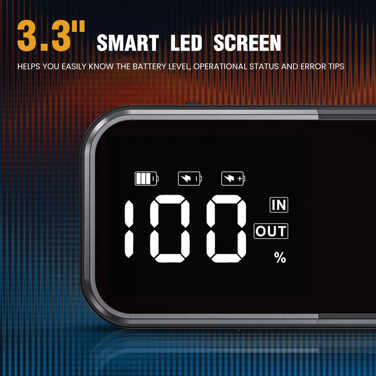 5000A 12V Portable Lithium Jump Starter with 3.3 Display and LED Light Z93924