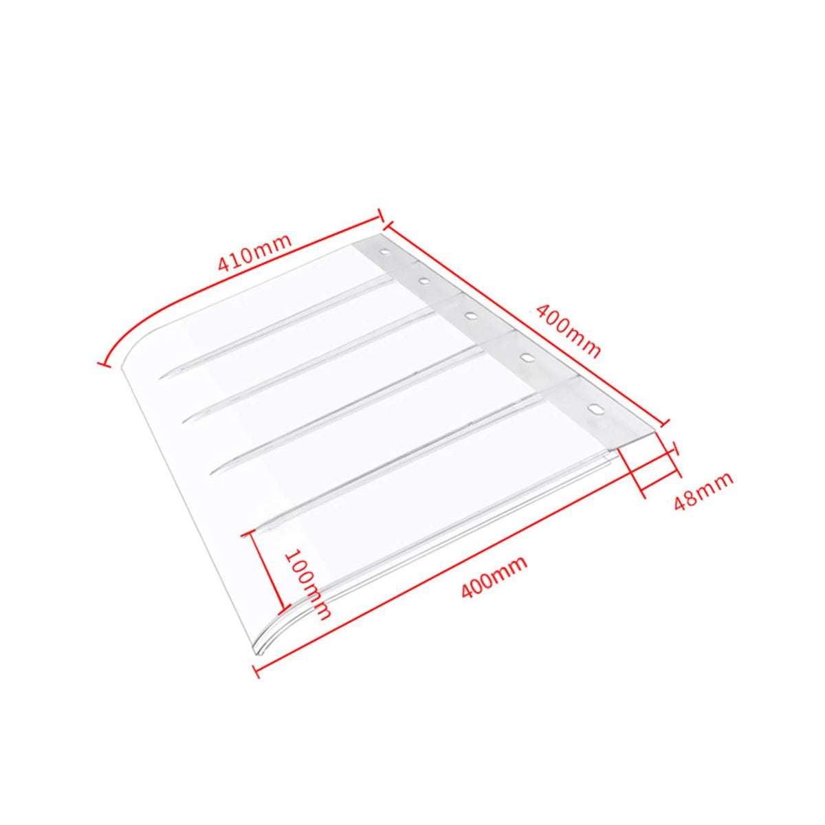 Window Canopy Patio Awning Clear PC Cover No Pole Needed Wall Mounted 40x40cm LxW K16203
