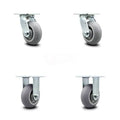 5 inch Thermoplastic Rubber Wheel Caster Set of 4 G81090