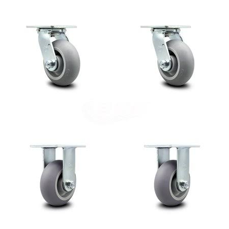 5 inch Thermoplastic Rubber Wheel Caster Set of 4 G81090