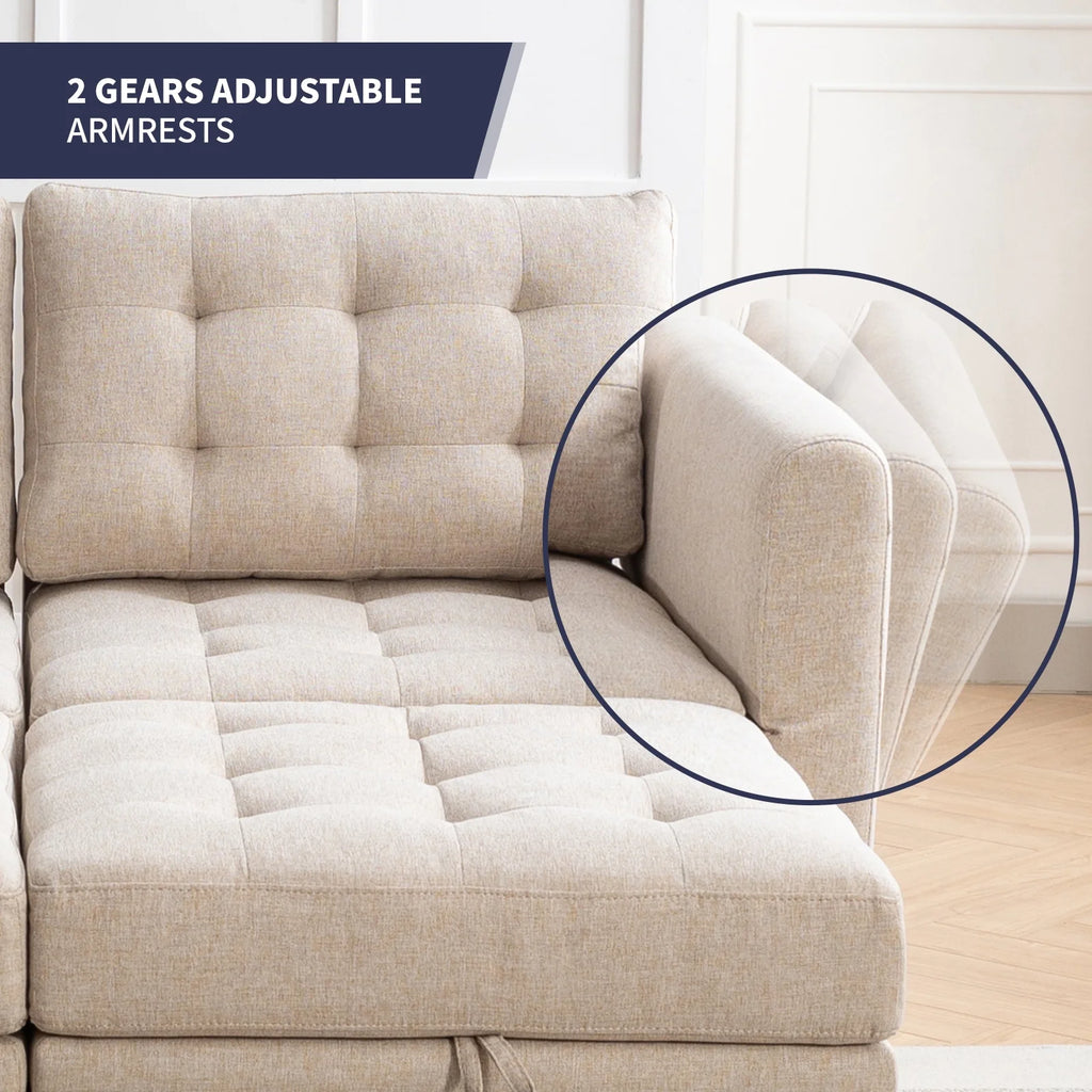 U/L Shaped Sectional Sofa Set with Storage Ottoman O3161