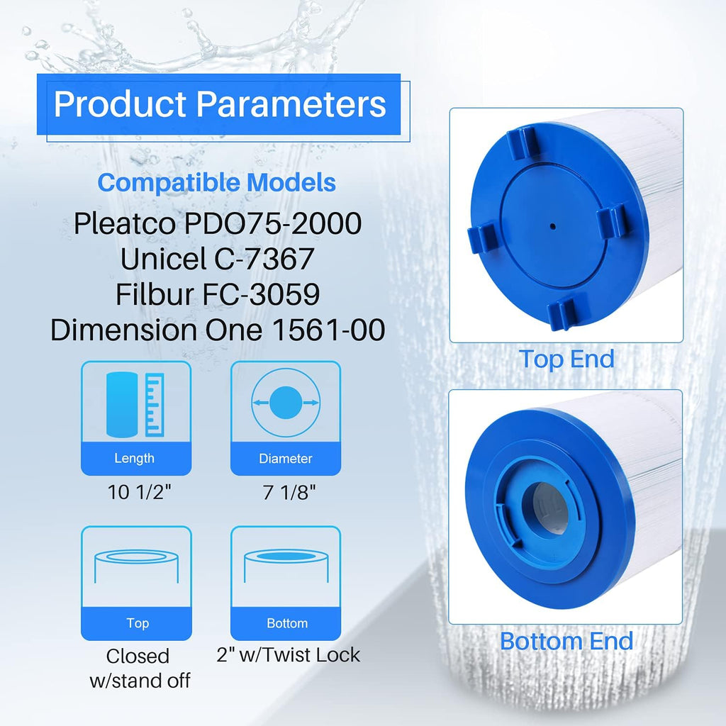 75 sqft Hot Tub Filter Cartridge 2 Pack R849207