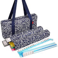 American mAh Jongg Set with White Tiles and Blue Paisley Soft Bag P3495