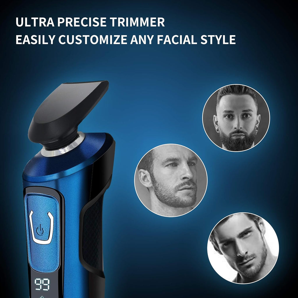 4 in 1 Electric Razor with Nose Hair Trimmer, Beard Trimmer, and Facial Cleaning Brush P525