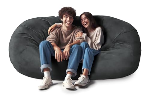 Dark Grey 7ft Microsuede Bean Bag Chair J432444