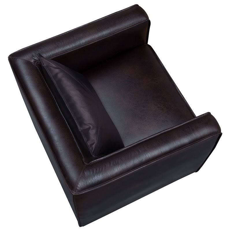 Brown Faux Leather Accent Chair N93695