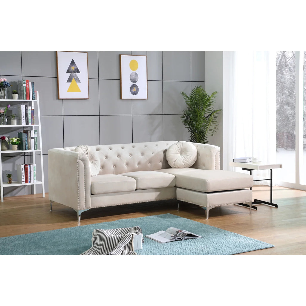 Ivory Sofa Chaise L985